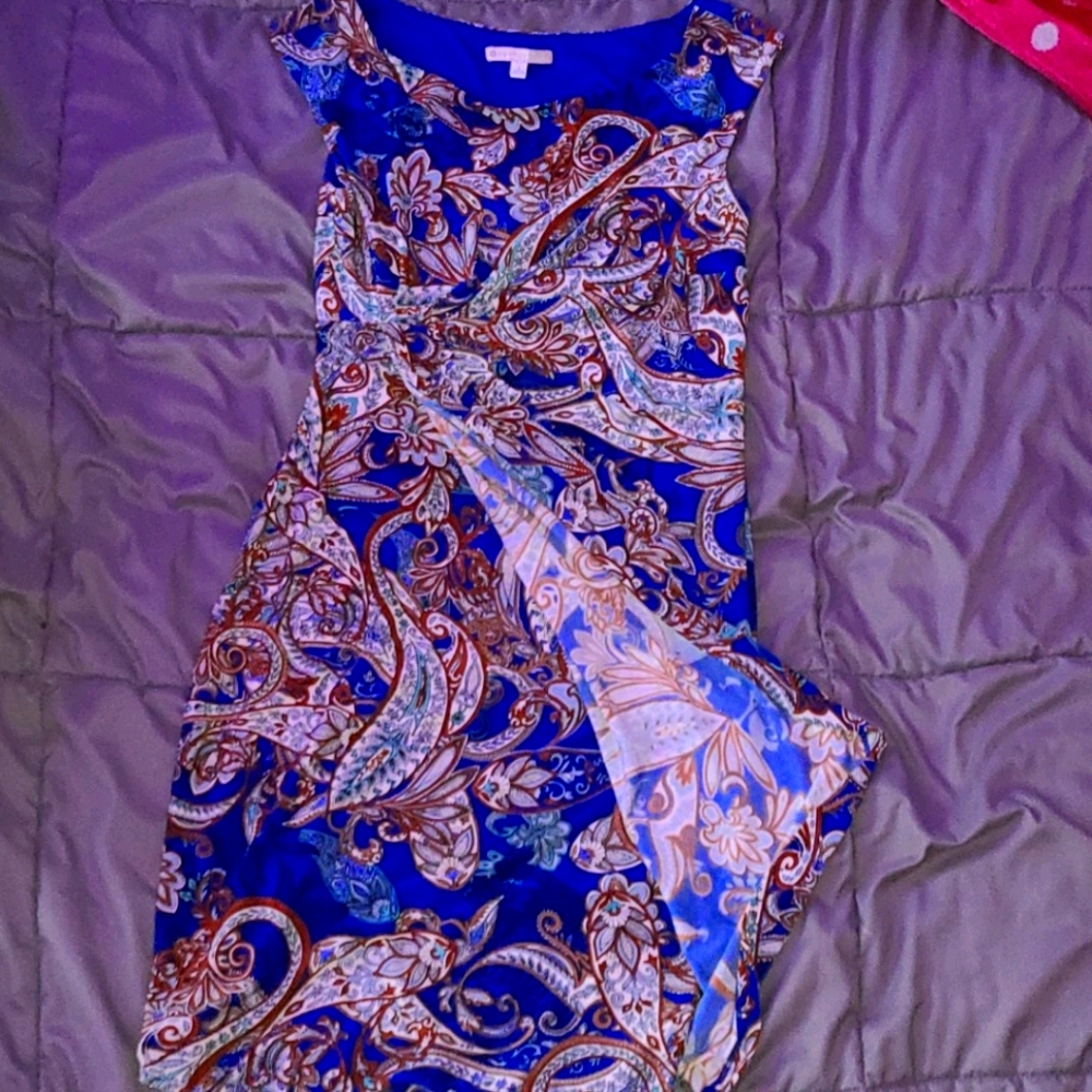 Blue Pattern Dress - Picture 2 of 3